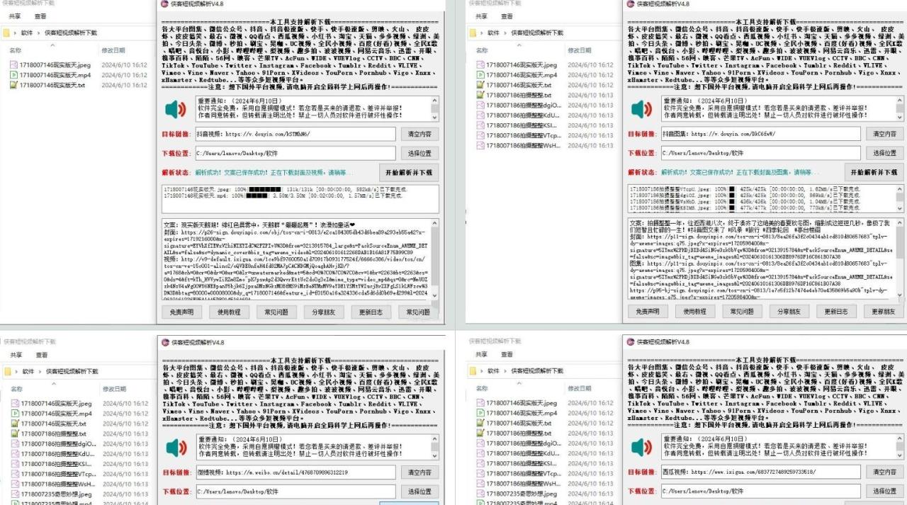 PC侠客短视频快手抖音解析去水印工具V5.10-阿七源码