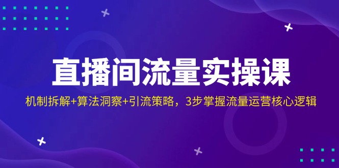 （14122期）直播间流量实操课：机制拆解+算法洞察+引流策略，3步掌握流量运营核心逻辑阿七源码--阿七|阿七源码|建站源码|小程序源码|模板|下载阿七源码